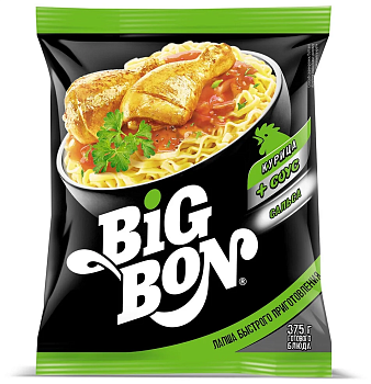 Лапша б/п BIG BON курица +соус сальса 75г