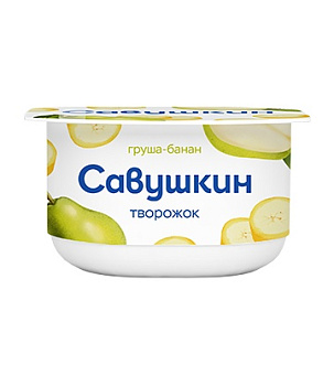 Паста творожная Савушкин Груша-Банан 3.5% 120п/б Продукт без ЗМЖ