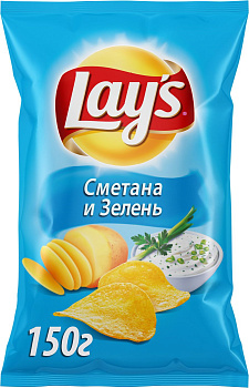 Чипсы LAYS 140г сметана/зелень