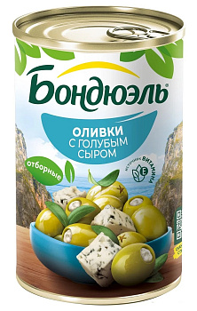 Оливки BONDUELLE фаршированные с голубым сыром 314г ж/б