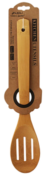 Лопатка кулинарная бамбук 300мм с прорезями