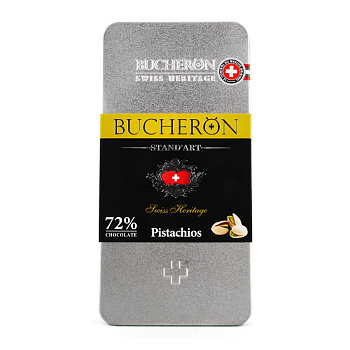 Шоколад BUCHERON горький c фисташкой 72% 100г ж/б