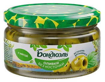 Оливки Бондюэль без косточки с мятой 250мл