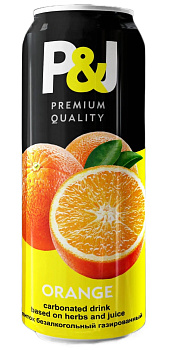 Напиток среднегазированный P&J Апельсин 0,33л ж/б
