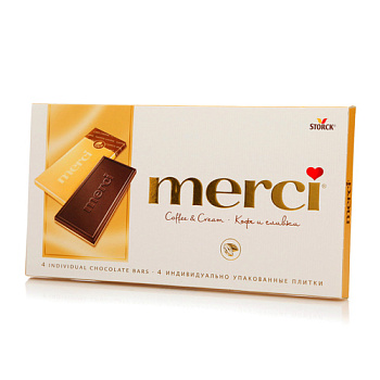 Шоколад MERCI Молочный кофейный 100г