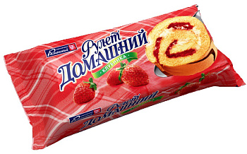 Рулет РКК Домашний бисквитный Клубника 150г
