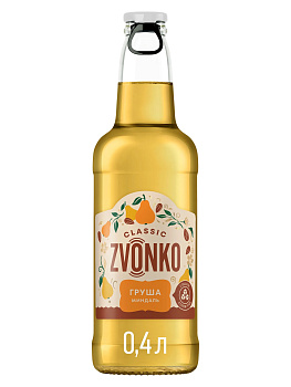 Напиток газированный ZVONKO Классик со вкусом Груши и миндаля 0,4л с/б