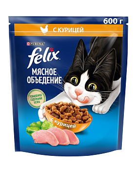Корм FELIX Мясное объедение Курица 600г