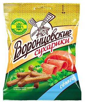 Сухарики ВОРОНЦОВСКИЕ со вкусом семги 40г