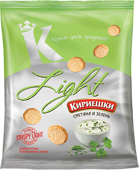 Сухарики Кириешки Light Сметана и зелень 33г
