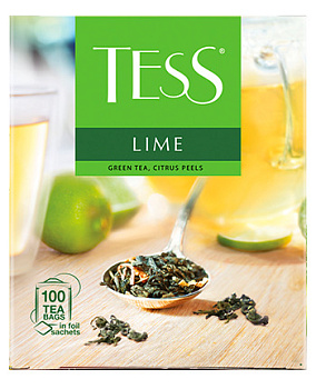 Чай TESS Лайм зел с доб. 150г (100пак*1,5г)