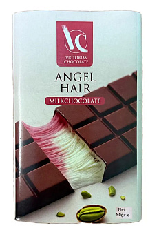 Шоколад Молочн Angel Hair клубничный с фисташко-сливочно начинкой пишмание 90г