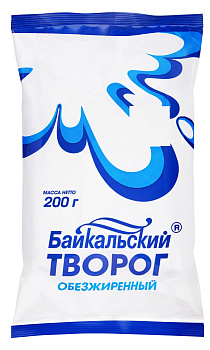 Творог ЯНТА обезжиренный 200г г.Иркутск Продукт без ЗМЖ