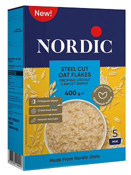 Хлопья NORDIC овсяные б/п 400г