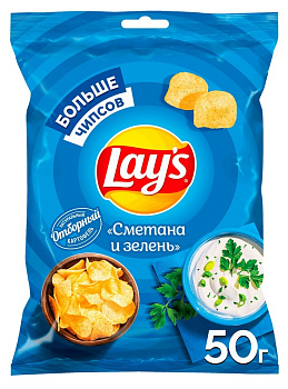 Чипсы LAYS 50г Сметана зелень