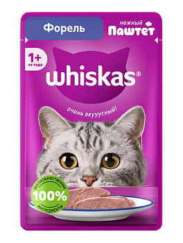 Корм WHISKAS Паштет с добавлением форели 75г