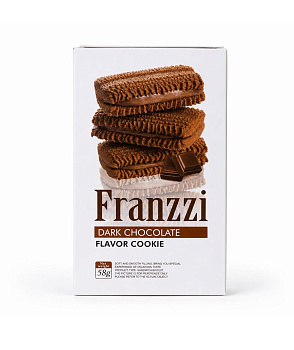 Печенье-сэндвич Franzzi песочное со вкусом темного шоколада 58г