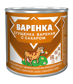 Продукт молокосодержащий Сгущенка Коровка вареная с сахаром 4% 370г