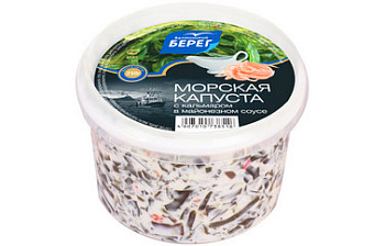 Салат из морской капусты БАЛТИЙСКИЙ БЕРЕГ С кальмарами в соусе 250г