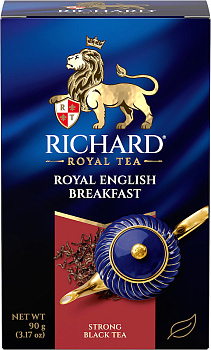 Чай RICHARD Роял Инглиш Брекфаст черный крупный лист 90г