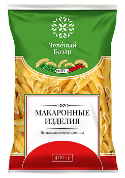 Макаронные изделия Зеленый базар Перья гр А в/с 400г