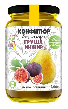 Конфитюр САМ БЫ ЕЛ Груша инжир б/с низкокалор 340гр с/б