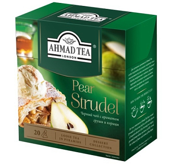 Чай AHMAD TEA Грушевый Штрудель (20пак*1,8г) пирам