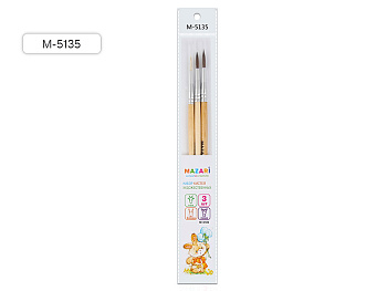 Набор кистей худ-х 3шт коза №3 пони №4 белка №5 артМ-5135 1*10