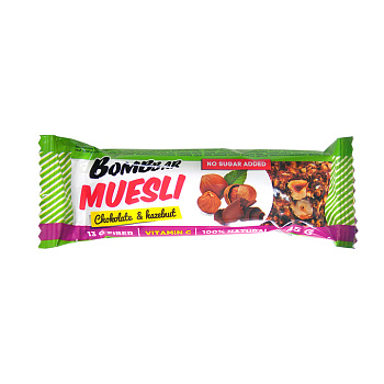 Батончик-мюсли BOMBBAR Фундук мультизлак/неглаз 45г