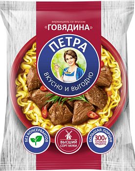 Вермишель б/п ПЕТРА со вкусом говядины 50г 