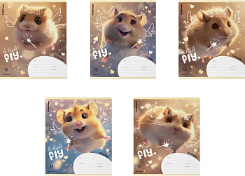 Тетрадь 12л линейка ErKr Fluffy Mix-pack 63249