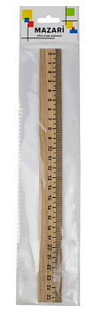 Линейка 25см MAZARI деревянная M-16231