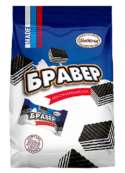 Вафли АККОНД Бравер с какао и молоком 250г