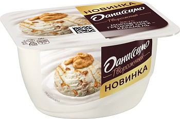 Продукт творожный ДАНИССИМО Мороженое с грецким орехом и карамелью 6,1% 130г без ЗМЖ