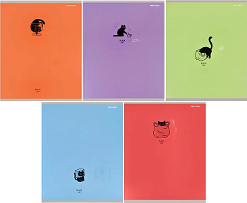 Тетрадь 48л клетка ИДП Black cat MIX 48-8841