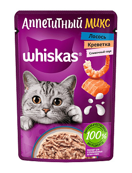 Корм WHISKAS Микс говядина язык овощи 75г