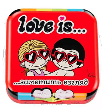 Конфеты освежающие LOVE IS в форме сердца со вкусом клубники 20г  