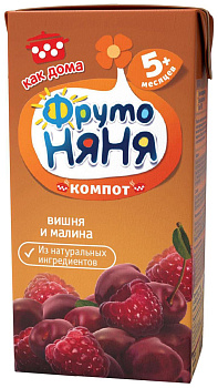 Компот ФРУТОНЯНЯ вишня-малина с 5мес 0,2л т/п