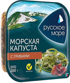 Капуста морская РУССКОЕ МОРЕ по-корейски Грибы 200г