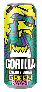 Напиток энергетический GORILLA GREEN BOOST б/а 0,45 ж/б