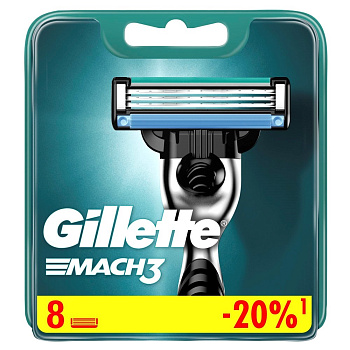 Кассеты сменные д/бритья GILLETTE MACH3 8шт