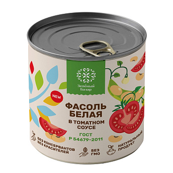 Фасоль белая ЗЕЛЁНЫЙ БАЗАР в т/с ГОСТ ж/б 425мл