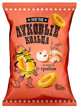 Чипсы MINIFREE луковые кольца грибы 45г