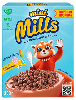 Шарики кукурузные Mini Mills Шоколадные 200г