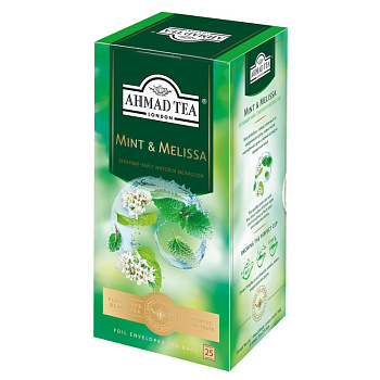 Чай AHMAD TEA зеленый Мята-мелиса 37,5г (25пак*1,5г)