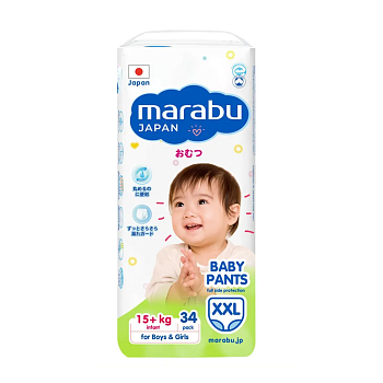 Подгузники-трусики MARABU XXL 15+кг 34шт