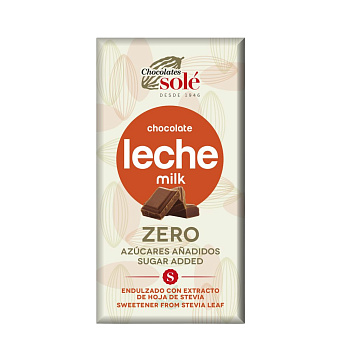 Шоколад Sole молочный со стевией без сахара Sole 100г