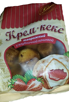 Крем-кекс СИБИРЬ Творожный  с клубничной начинкой 250г