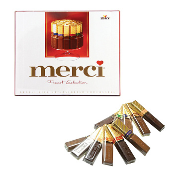Конфеты MERCI ассорти 8сортов 250г