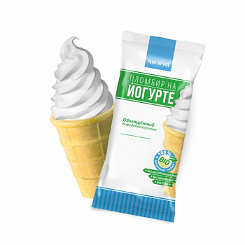 Мороженое АНГАРИЯ Пломбир с м.д.ж. 15% на йогурте 80г стакан 